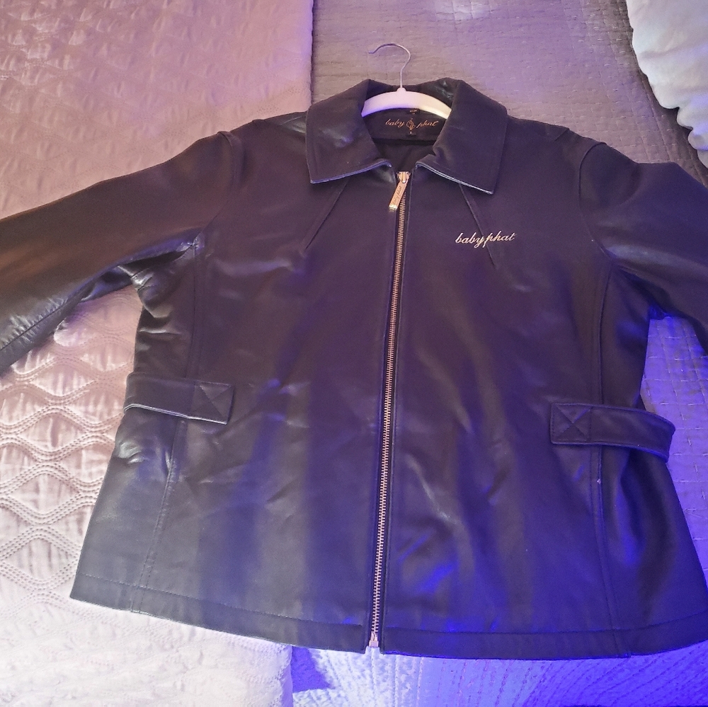 Leather Baby phat jacket
